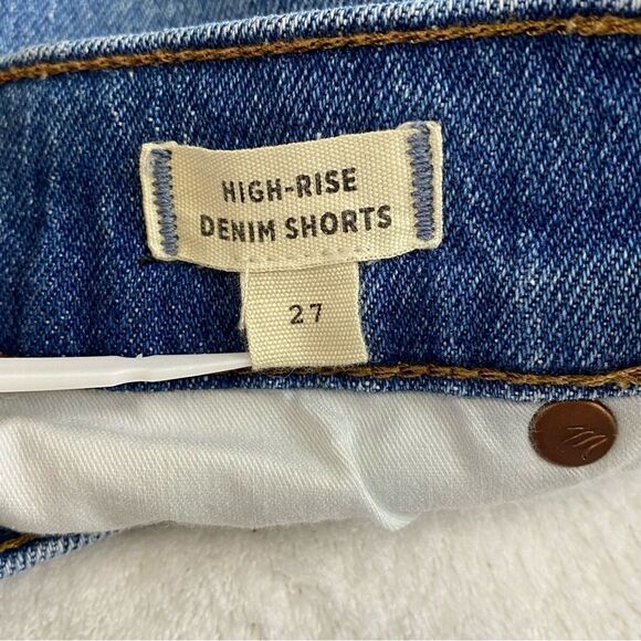 MADEWELL HIGH RISE DENIM SHORTS DISTRESSED - Picture 7 of 8